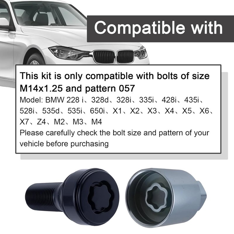repustor Lockable Wheel Bolt Rim Locks Compatible with BMW 228i 328d 328i 335i 428i 435i 528i 535d 535i 650i X1 X2 X3 X4 X5 X6 X7 Z4 M2 M3 M4,Replace for 36136792851 - Image 4